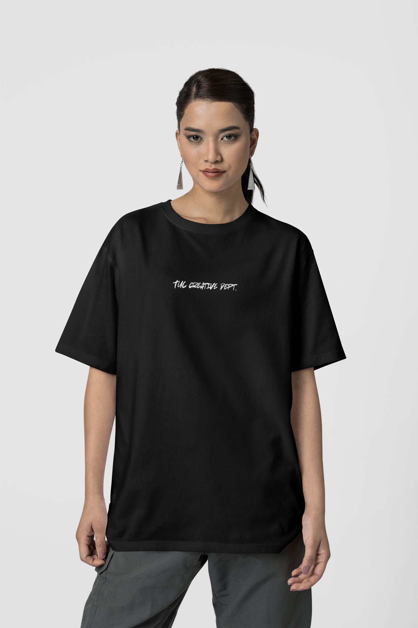 Women & Girls Need Money for Porsche Printed TUC Oversized Fit Black Cotton Tshirt