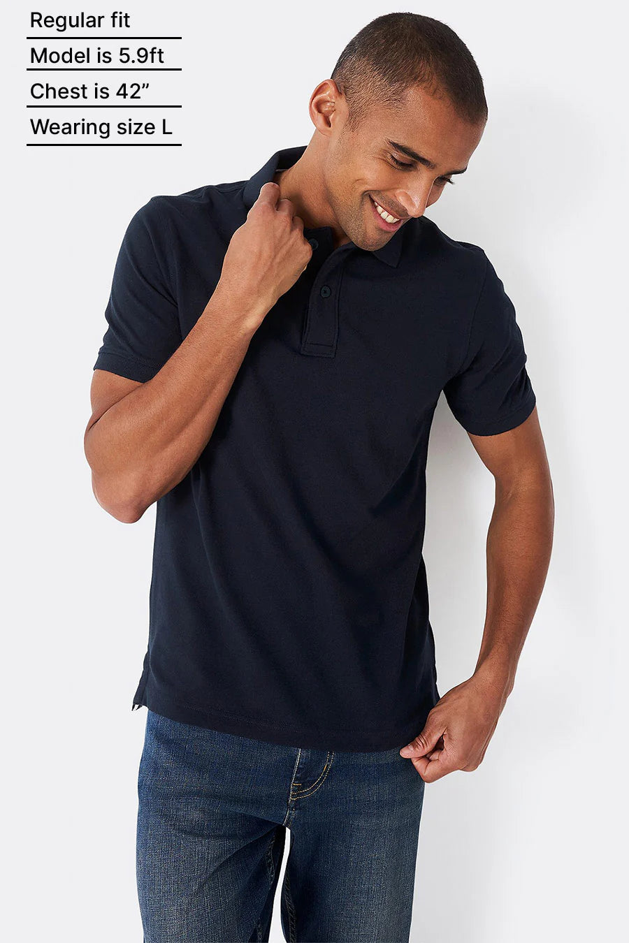 MENS SOLID POLO TSHIRT - MIDNIGHT BLUE