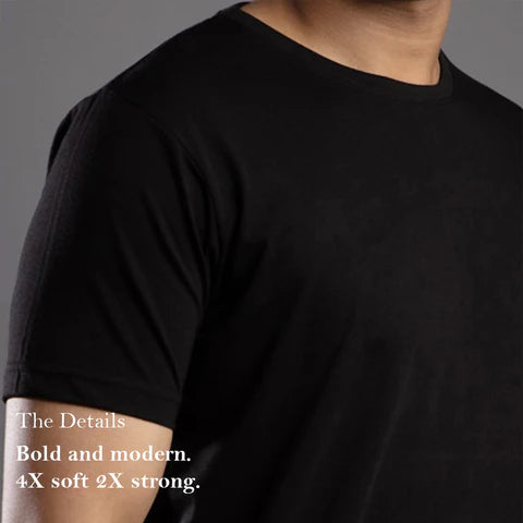 MENS ROUND NECK SOLID THE BLACK OUD T-SHIRT