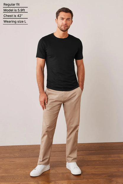 MENS ROUND NECK SOLID THE BLACK OUD T-SHIRT