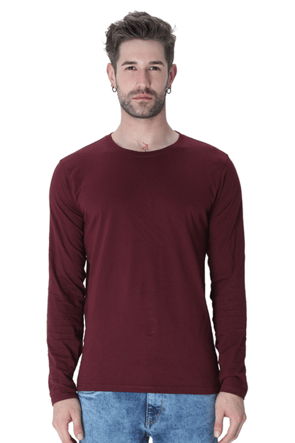 Mens Full Sleeves Round Neck Plain Tshirt