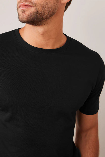 MENS ROUND NECK SOLID THE BLACK OUD T-SHIRT