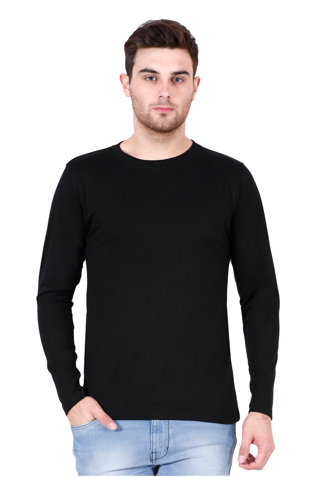 Mens Full Sleeves Round Neck Plain Tshirt