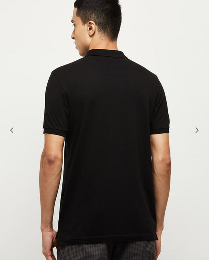 MENS SOLID POLO TSHIRT - BLACK