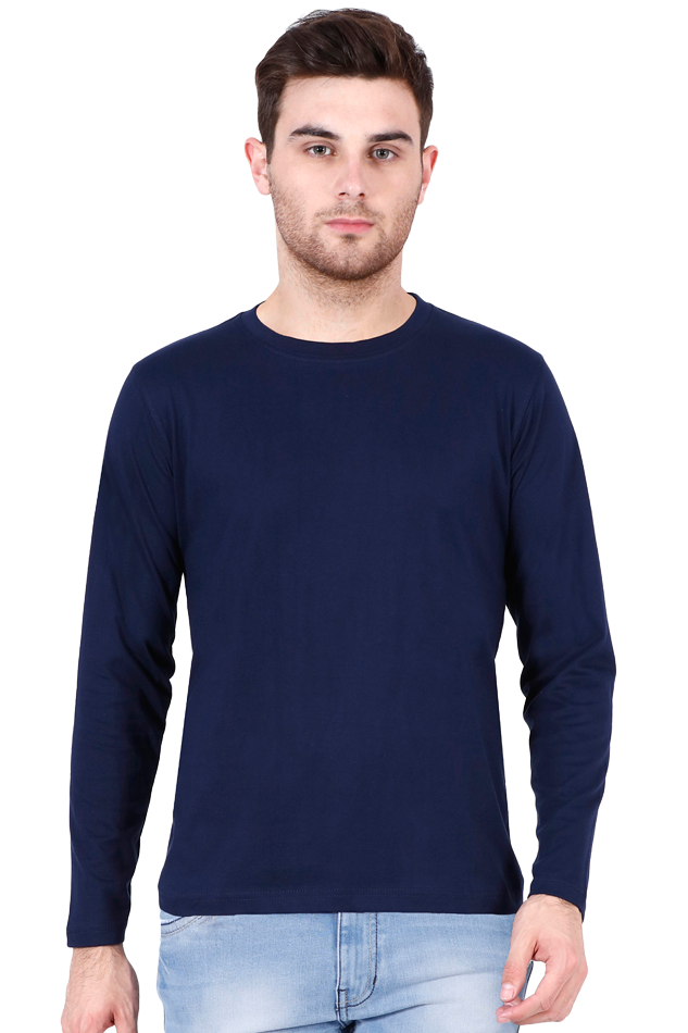 Mens Full Sleeves Round Neck Plain Tshirt