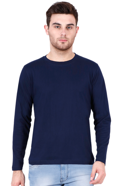 Mens Full Sleeves Round Neck Plain Tshirt