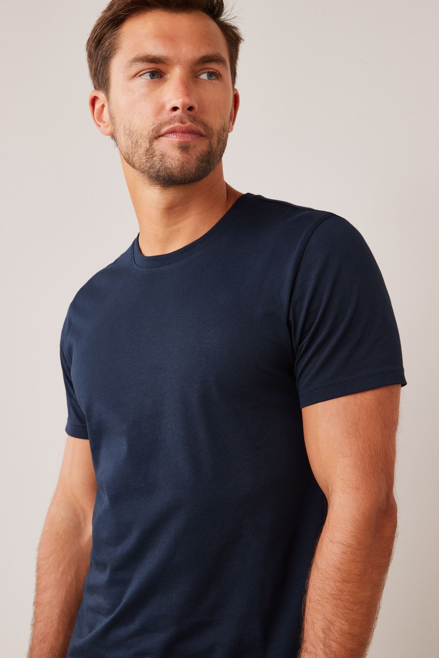 MENS ROUND NECK NAVY BLUE SOLID TSHIRT