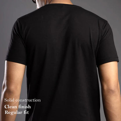 MENS ROUND NECK SOLID THE BLACK OUD T-SHIRT