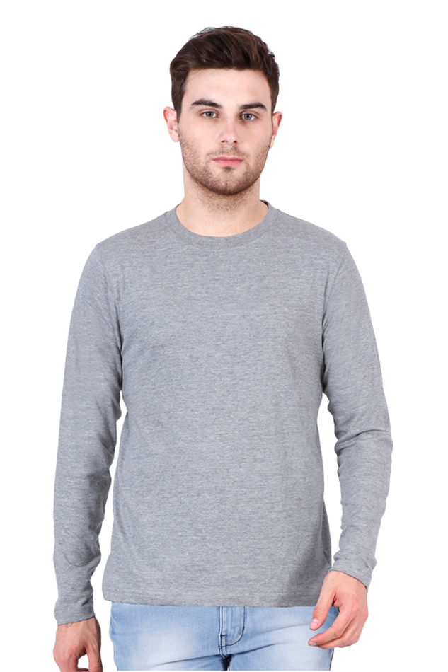 Mens Full Sleeves Round Neck Plain Tshirt