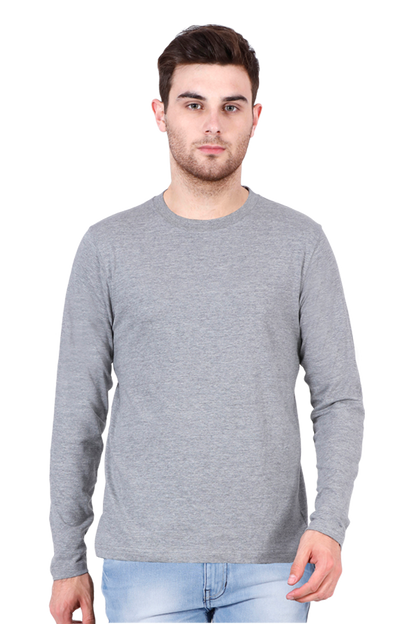 Mens Full Sleeves Round Neck Plain Tshirt