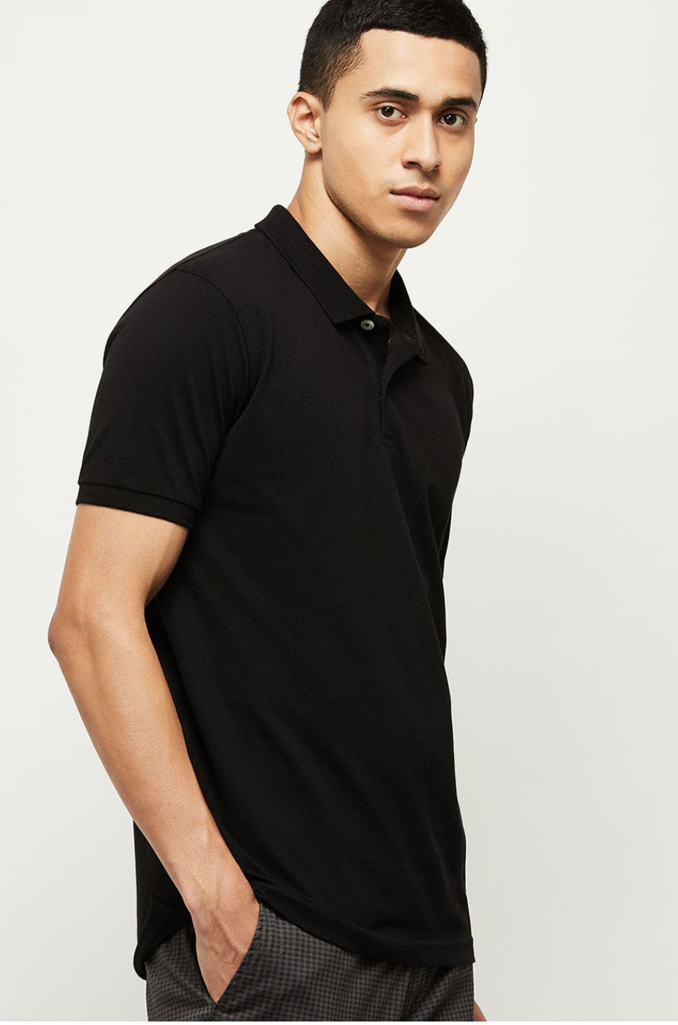 MENS SOLID POLO TSHIRT - BLACK