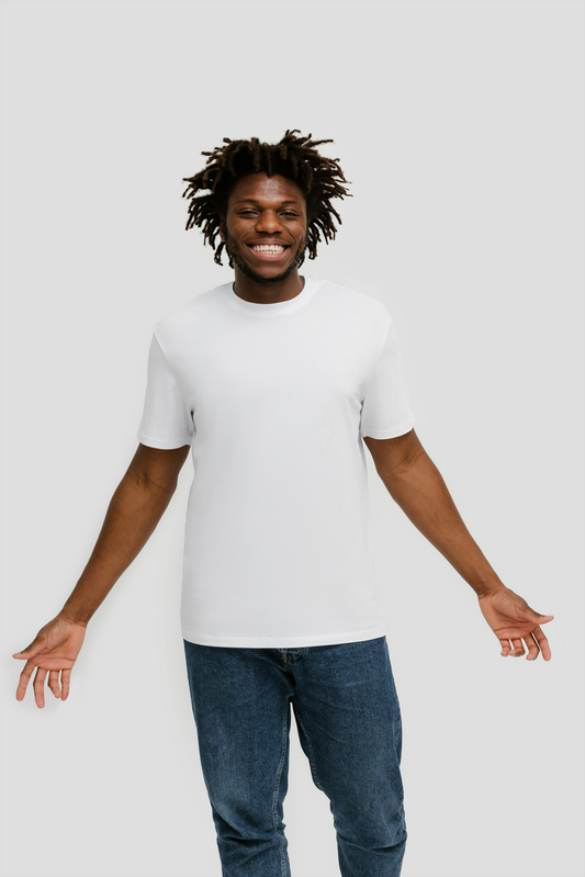 MENS CLASSIC WHITE SOLID T-SHIRT