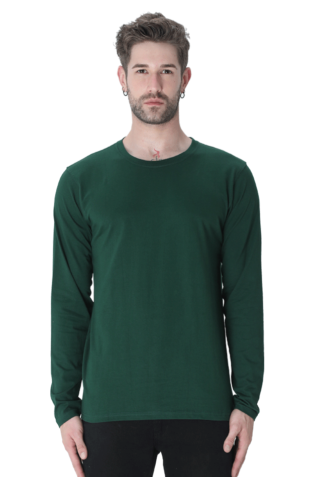 Mens Full Sleeves Round Neck Plain Tshirt