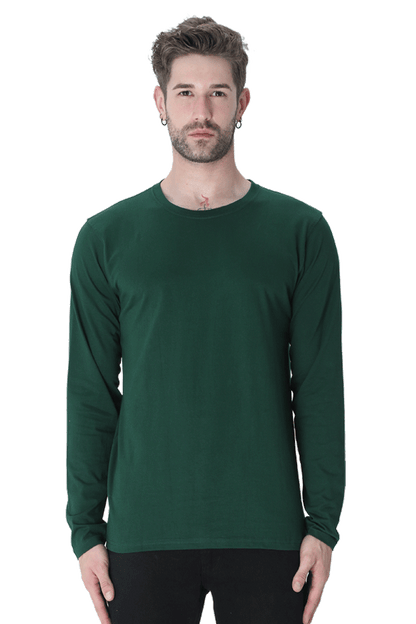 Mens Full Sleeves Round Neck Plain Tshirt