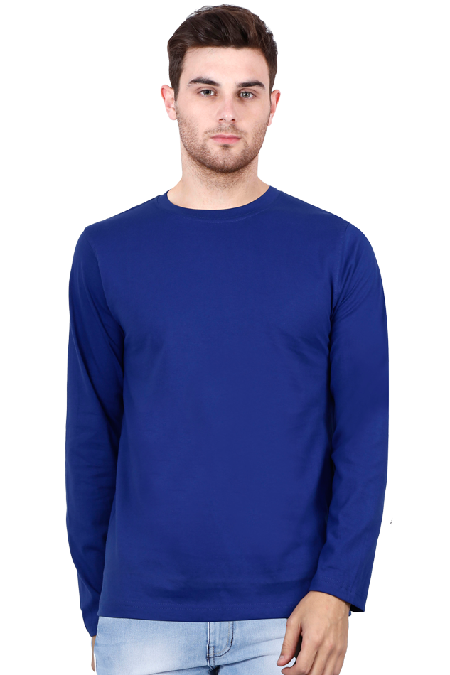 Mens Full Sleeves Round Neck Plain Tshirt