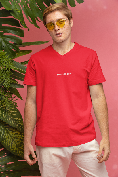 V-Neck Solid Red Tshirt