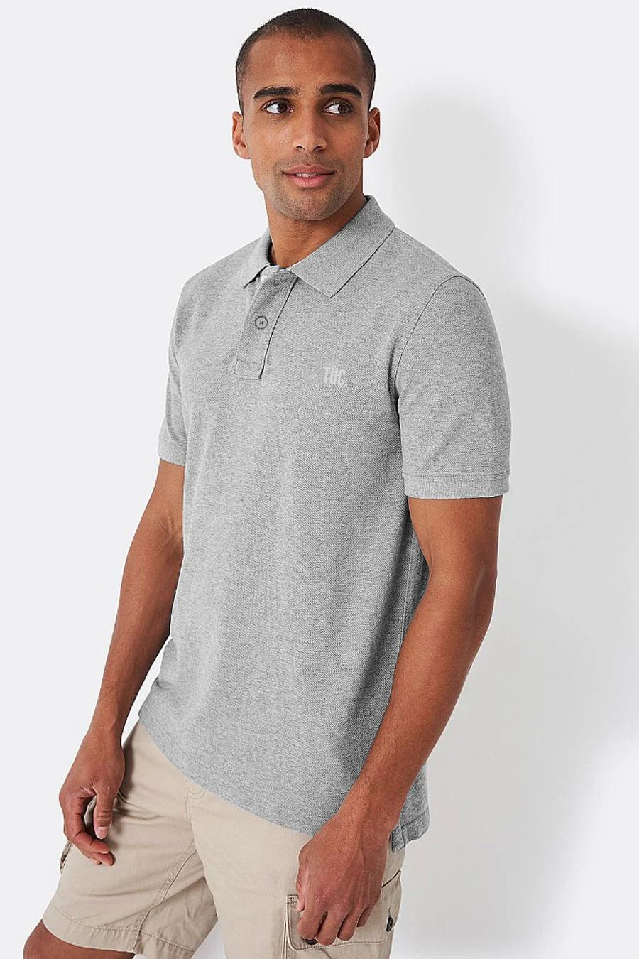 MENS SOLID POLO TSHIRT - GREY