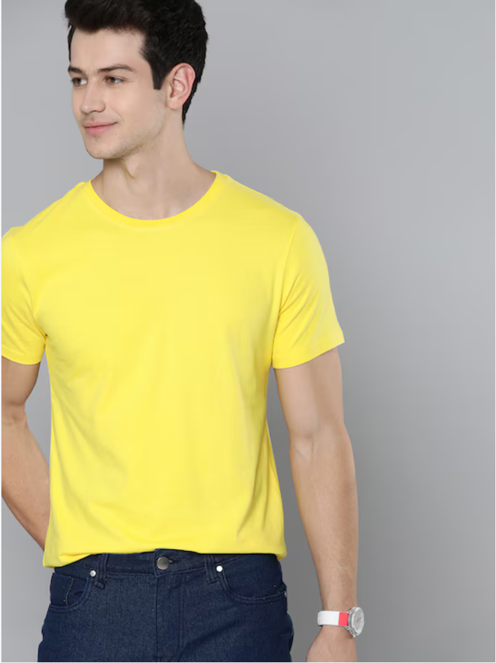 MENS ROUND NECK SOLID THE BUMBLEBEE BUZZ T-SHIRT