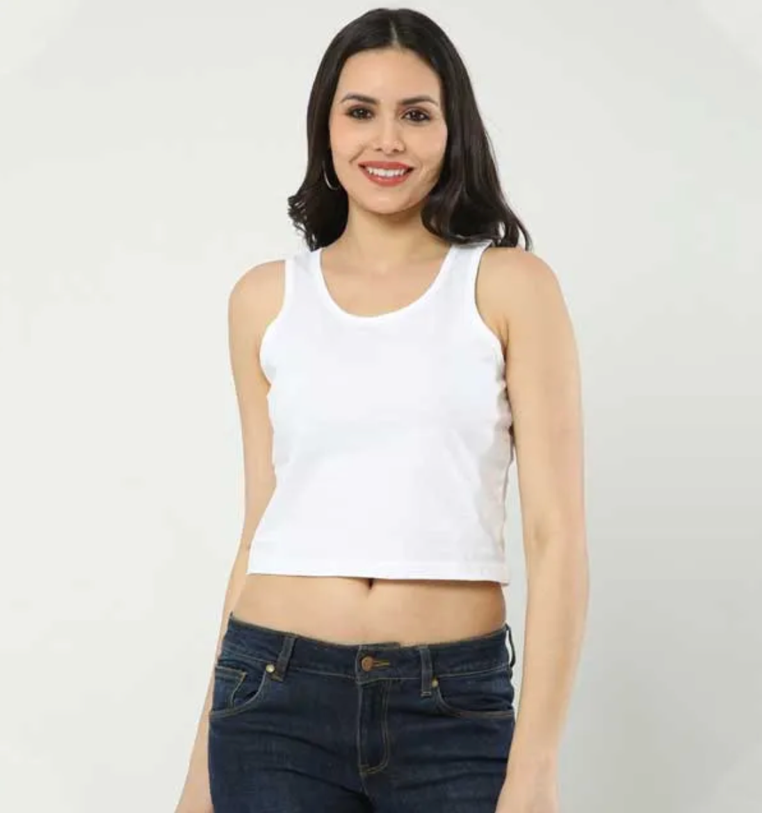 WOMEN'S & GIRLS PLAIN CROP TANK TOP