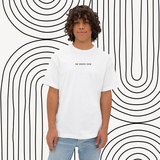 TUC Oversized Fit White Terry Cotton T-shirt