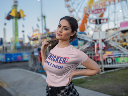 Thicker Than A Snickers - Melange Grey Crop Top