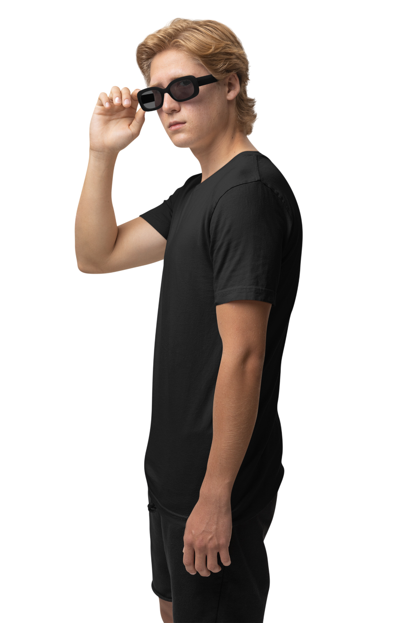 MENS ROUND NECK SOLID THE BLACK OUD T-SHIRT