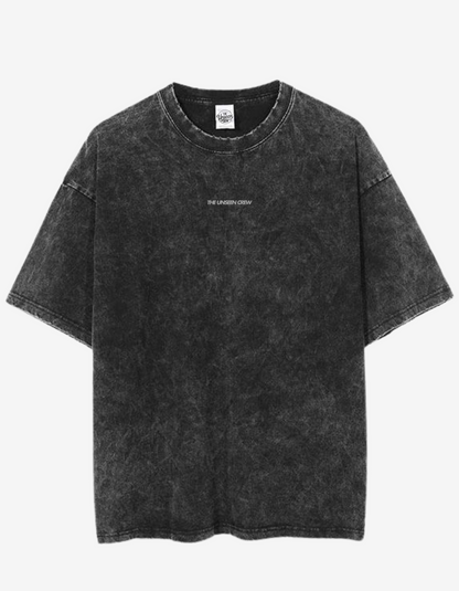 Stone Wash Black Plain Oversized Unisex Tshirt