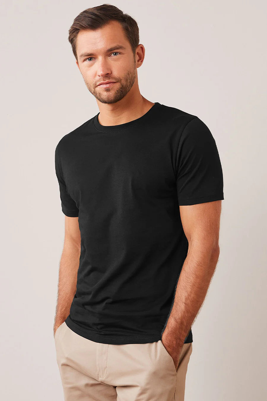 MENS ROUND NECK SOLID THE BLACK OUD T-SHIRT