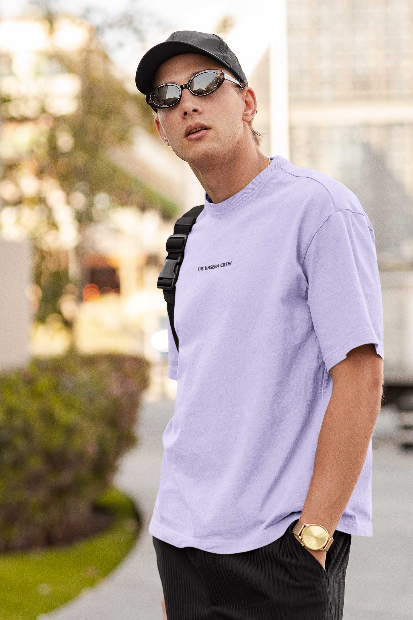 TUC Oversized Fit Lavender Terry Cotton Unisex Tshirt