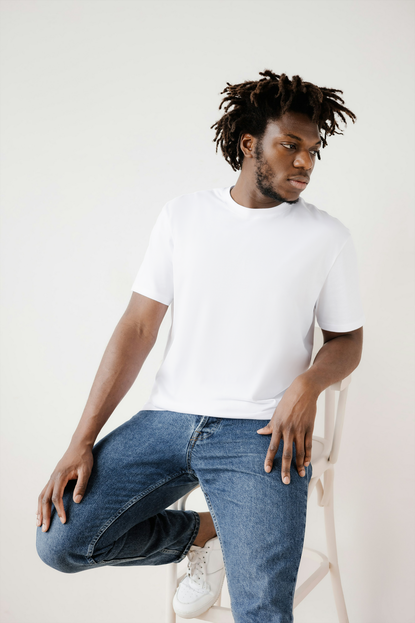 MENS CLASSIC WHITE SOLID T-SHIRT